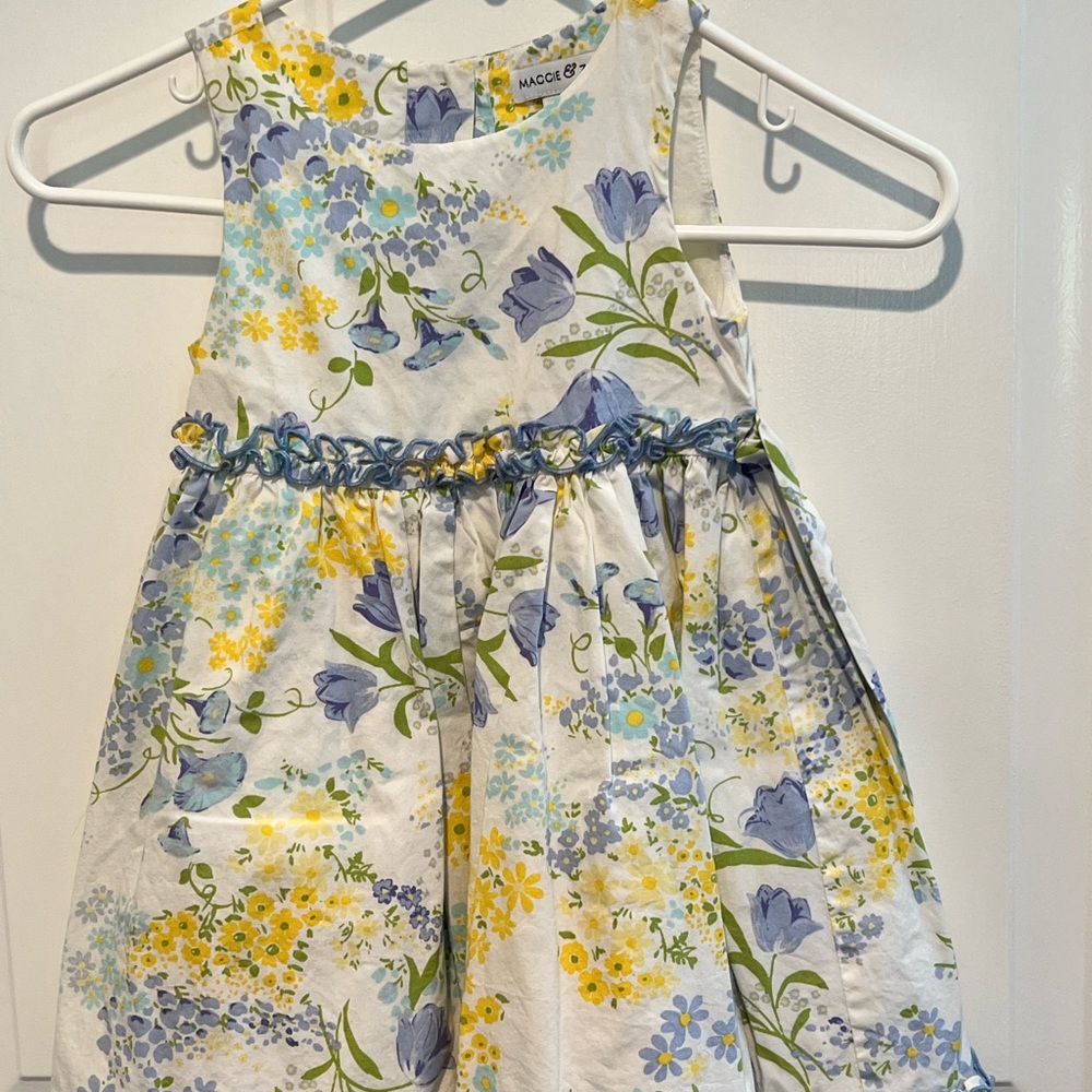 Girls floral dress with matching doll dress